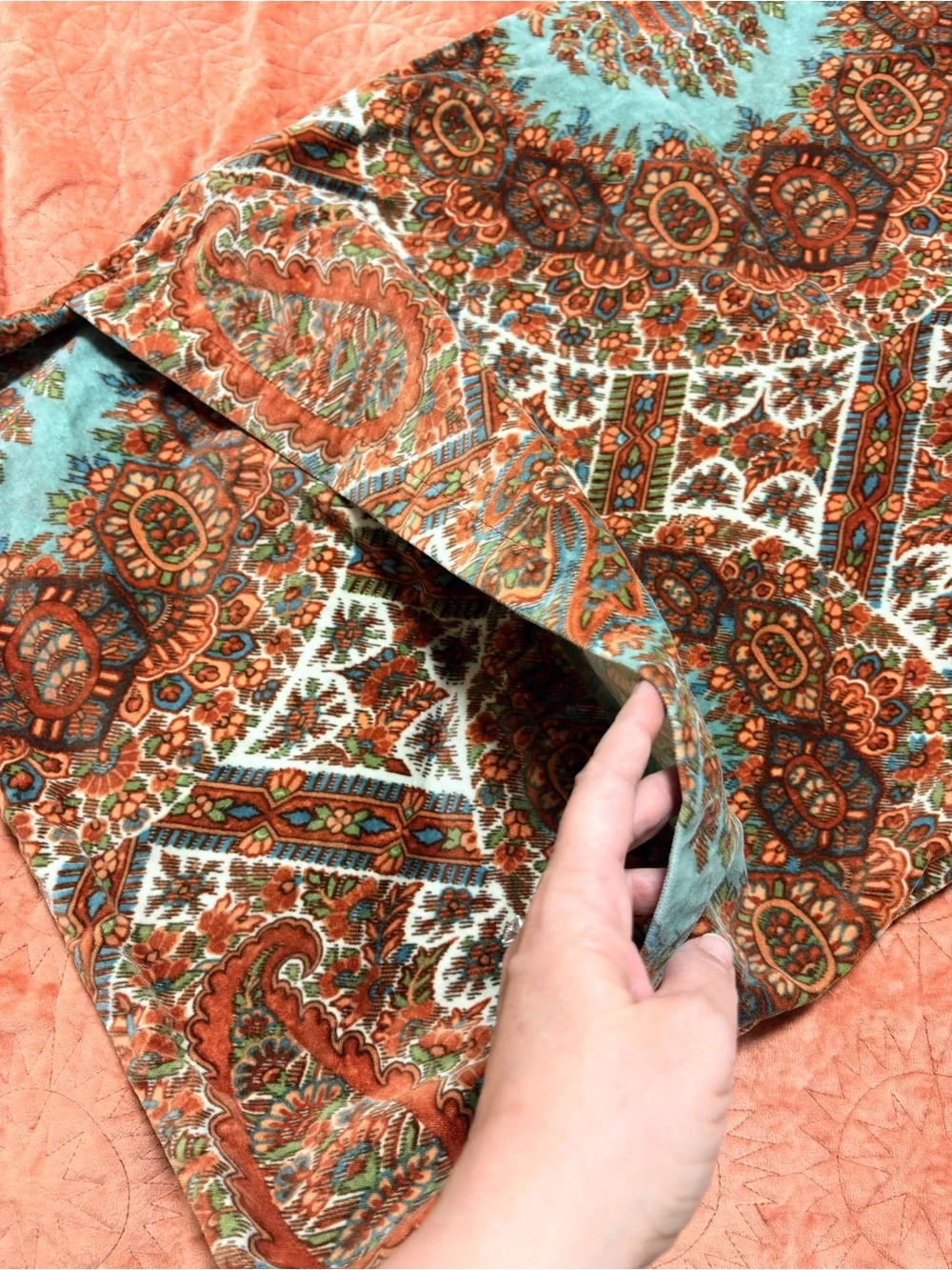 Pottery Barn Sabrina Velvet King Duvet Cover Set 2 King Shams Boho Paisley